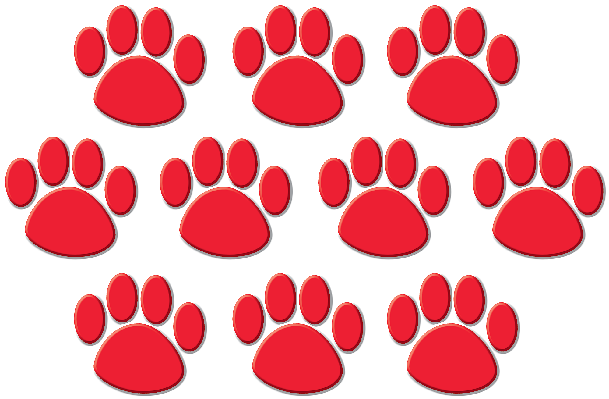 Tcr4647 Red Paw Prints Accents Image Clipart (900x900), Png Download