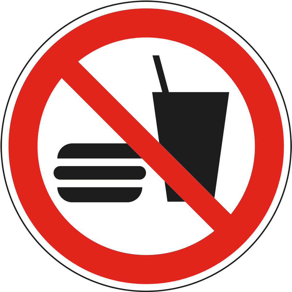 Verbotsschild Trinken Und Essen Clipart (960x960), Png Download