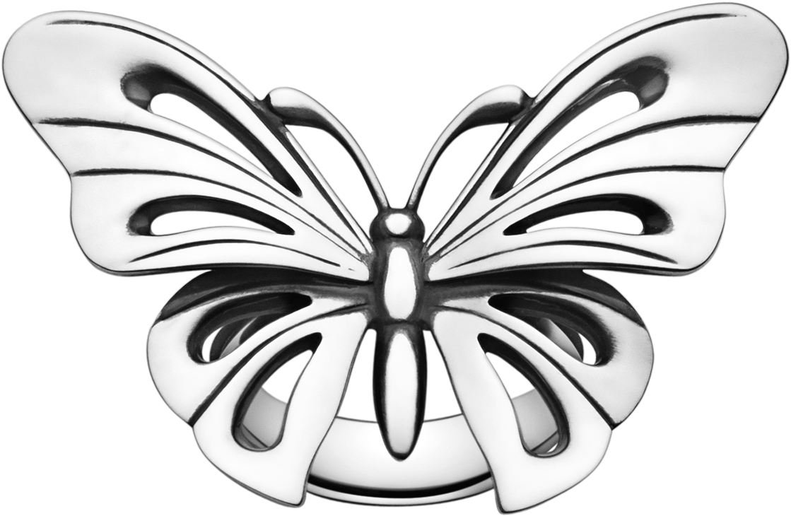Butterfly Ring - Sterling Silver Clipart (1200x1200), Png Download