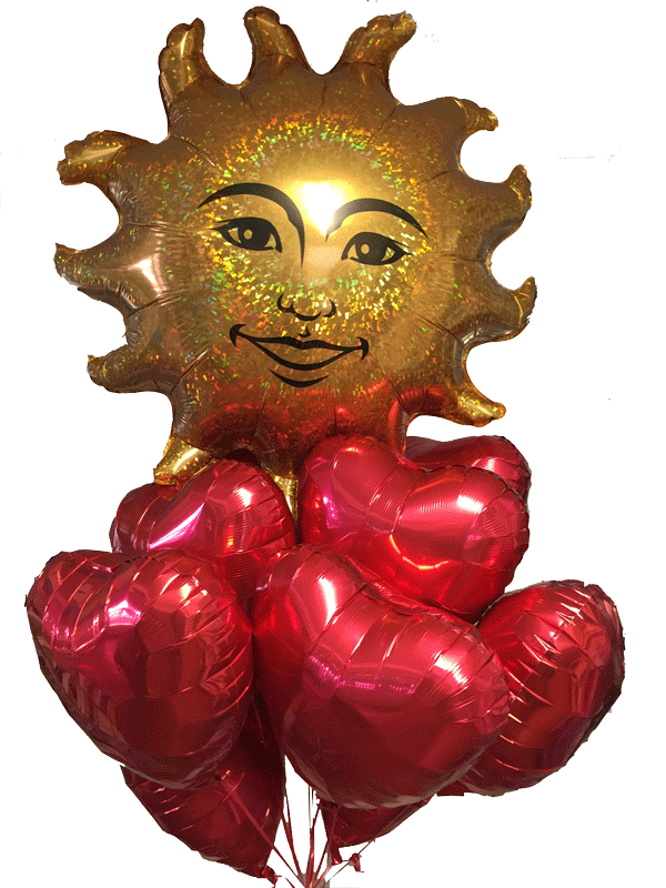 Ballonbouquet Sonne Clipart (600x800), Png Download