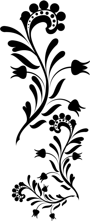 Wandtattoo Abstrakte Blumenranke Clipart (374x911), Png Download