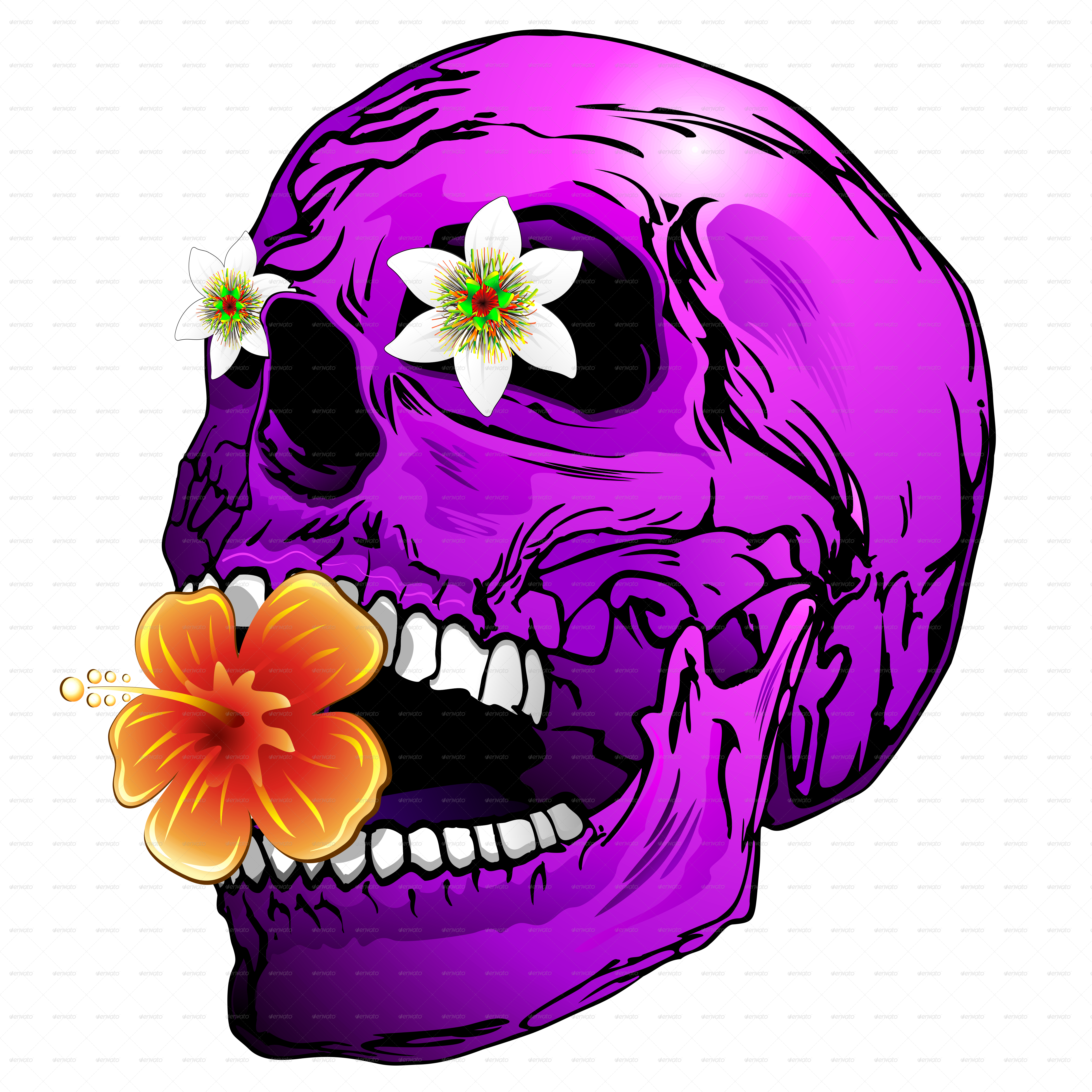 Purple Tropical Flowers Png Clipart (5000x5000), Png Download
