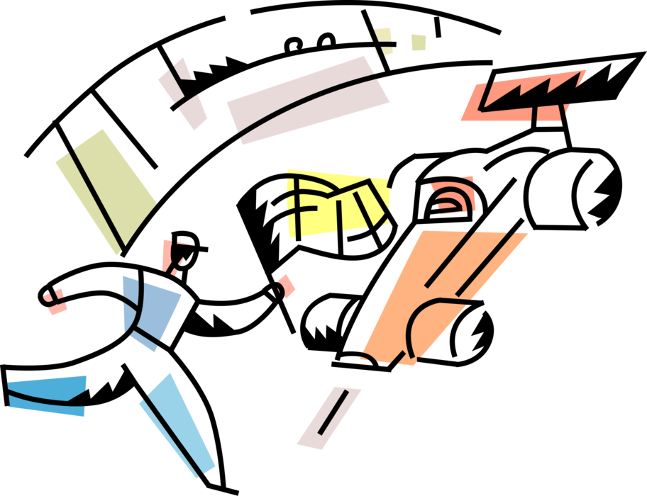 Vector Illustration Of Formula One Motorsports Race Clipart (912x700), Png Download