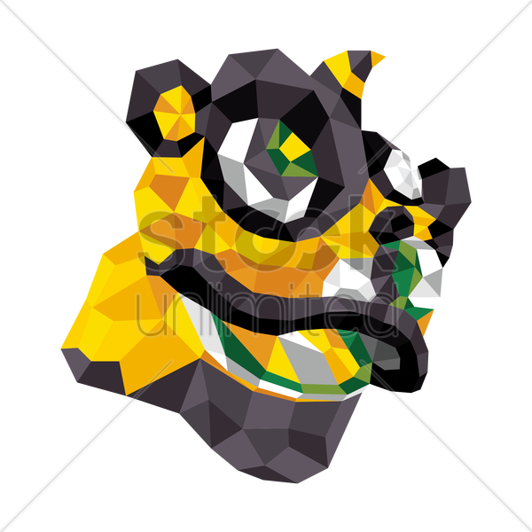 Lion Head Geometric Design Vector Image Graphic Clipart (600x600), Png Download