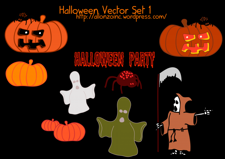 Free Vector Halloween Vector Set 1 Free Vector Halloween Clipart (750x530), Png Download