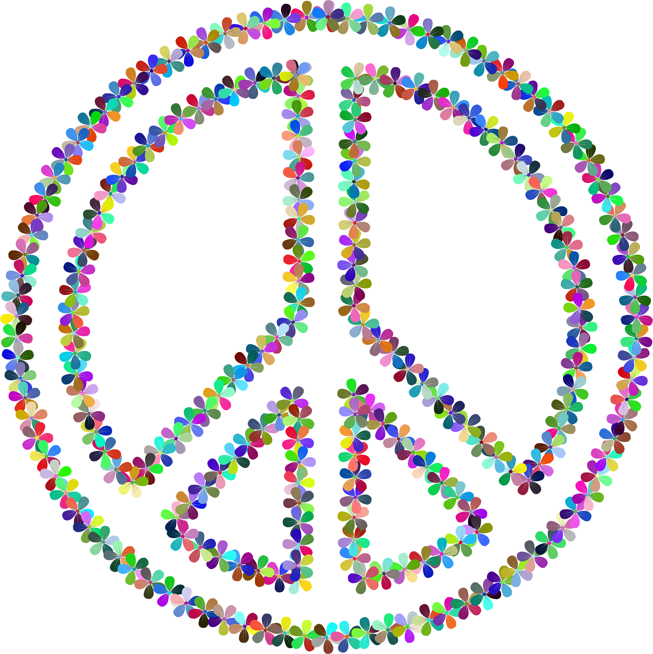 This Free Icons Png Design Of Prismatic Floral Peace Clipart (2244x2246), Png Download