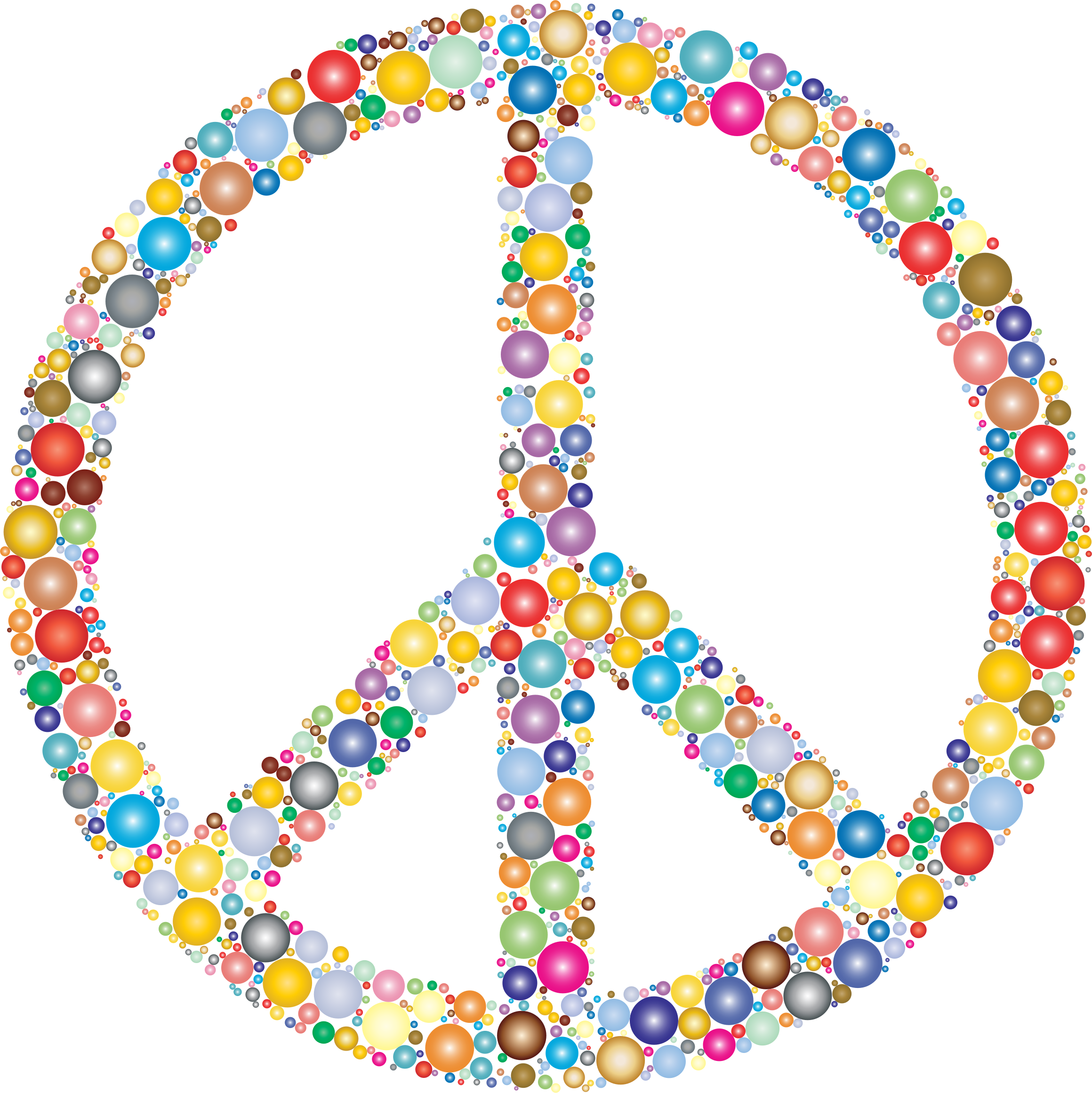 Clipart Colorful Circles Peace Sign - Png Download (2320x2321), Png Download