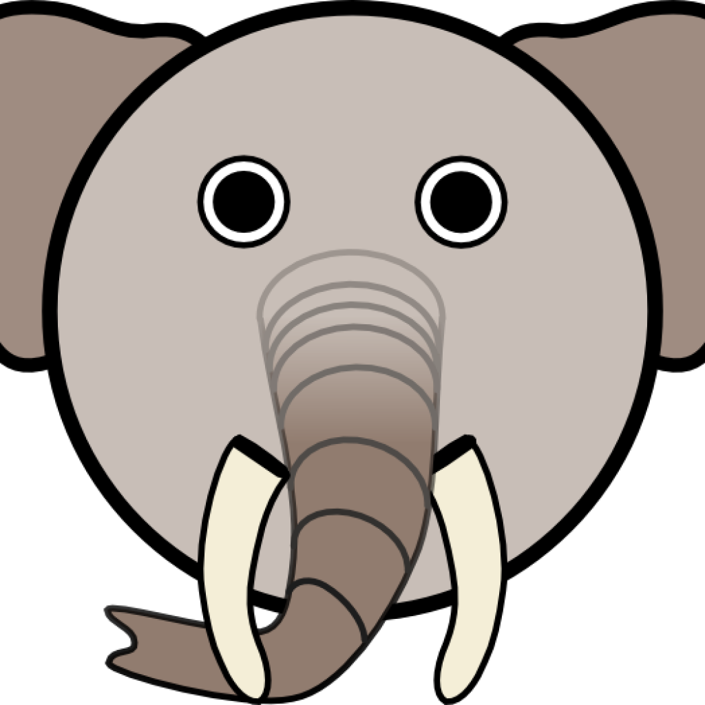 Elephant Face Clipart Elephant With Rounded Face Clip - Png Download (1024x1024), Png Download