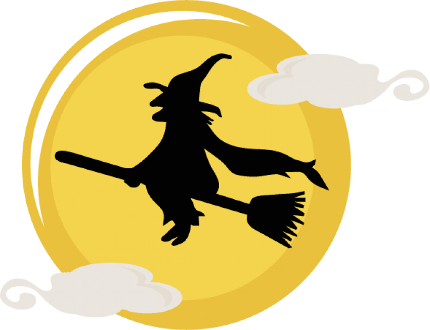 Free Png Download Halloween Witchblack And White Png Clipart (850x651), Png Download