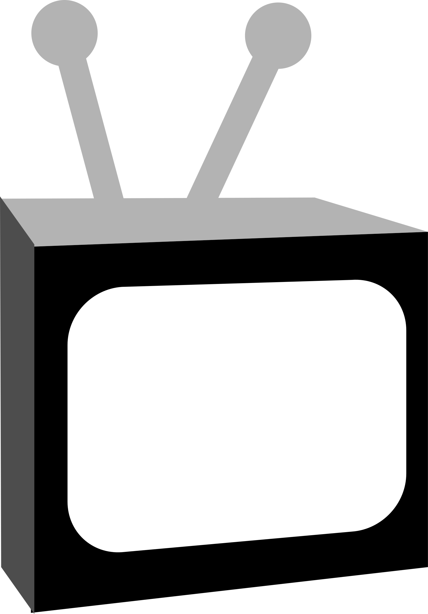 Tv Clipart Black And White - Png Download (1673x2400), Png Download