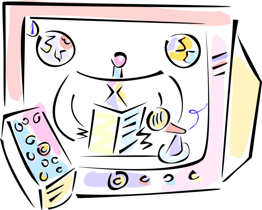 Vector Illustration Of Television News Anchorman Broadcaster Clipart (871x700), Png Download