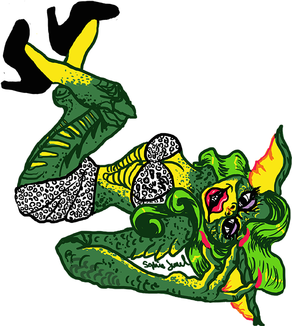 Pinup Gremlin Sticker Clipart (612x868), Png Download