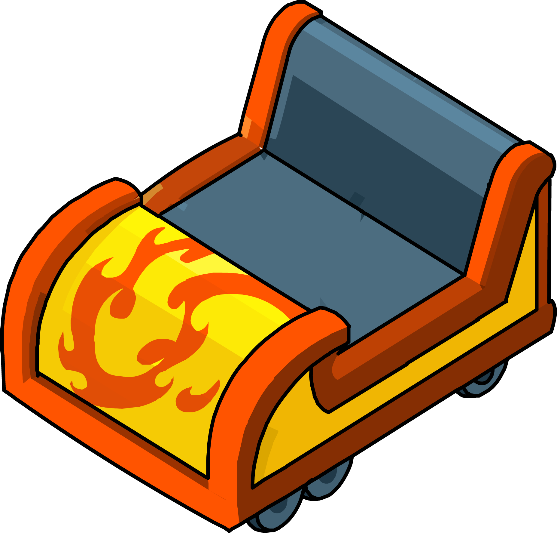 Orange Cart Club Penguin Wiki Fandom Powered Clipart (1854x1772), Png Download