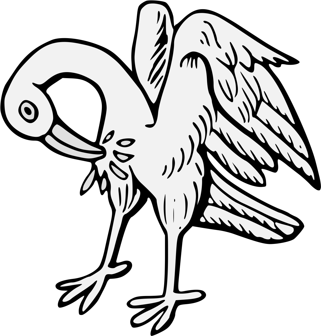 Natural Pelican § Clipart (1237x1312), Png Download