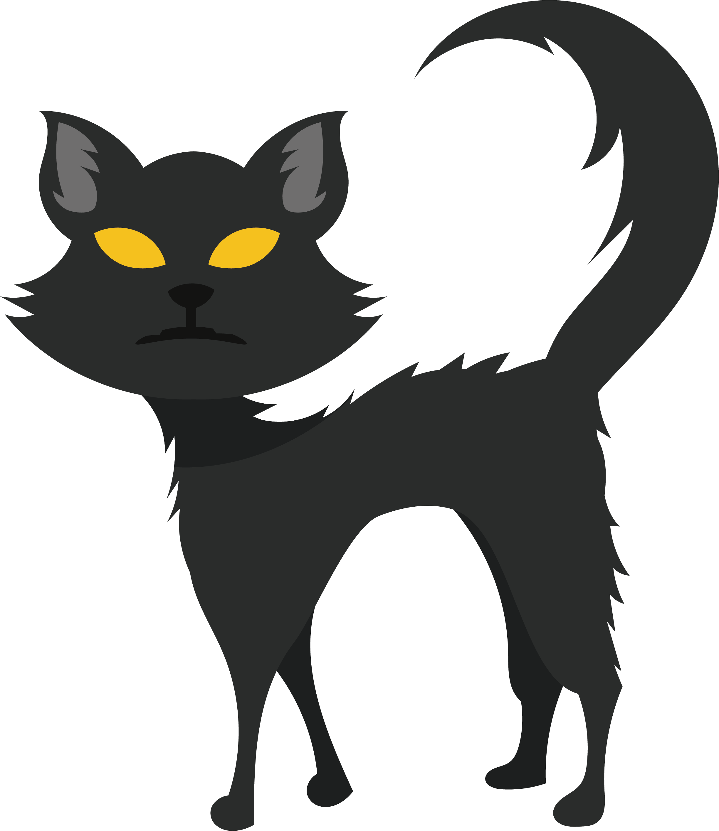 Black Cat Clipart Whisker - Png Download (2448x2831), Png Download
