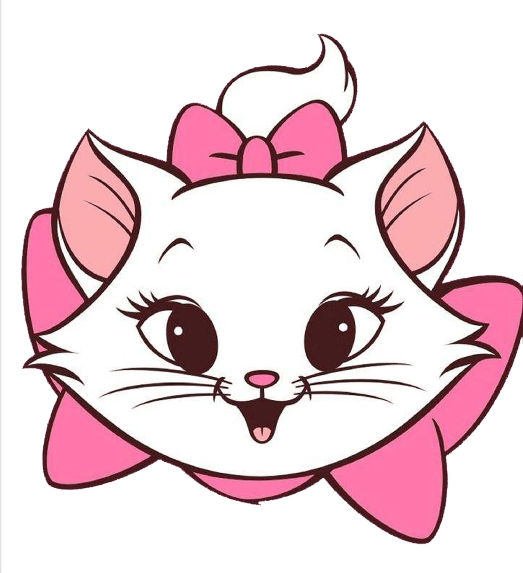 Cartoon Clip Art Cute Cat Head 1701 1827 Transprent - Png Download (1701x1827), Png Download
