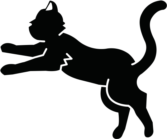 Black Cat Rubber Stamp Clipart (600x600), Png Download