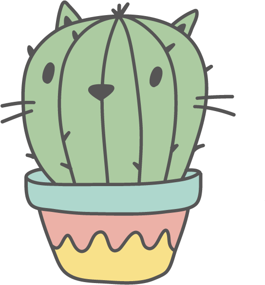 Fat Cat Cactus Clipart (618x618), Png Download