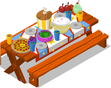 Picnic Table Clipart Illustration Png Transparent Png (640x480), Png Download