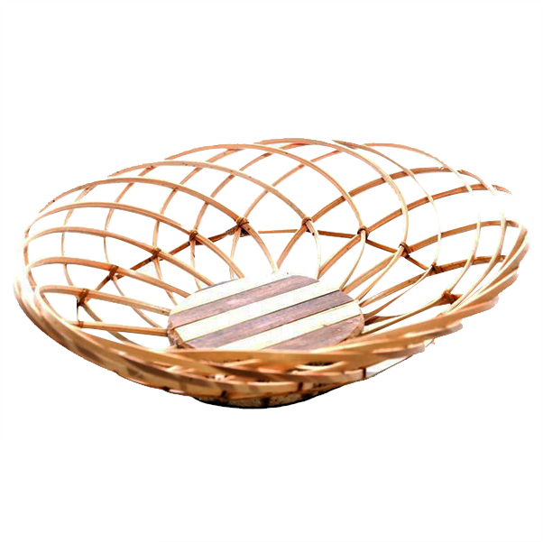 Giskaa Handmade Bamboo Fruit Basket Clipart (602x601), Png Download