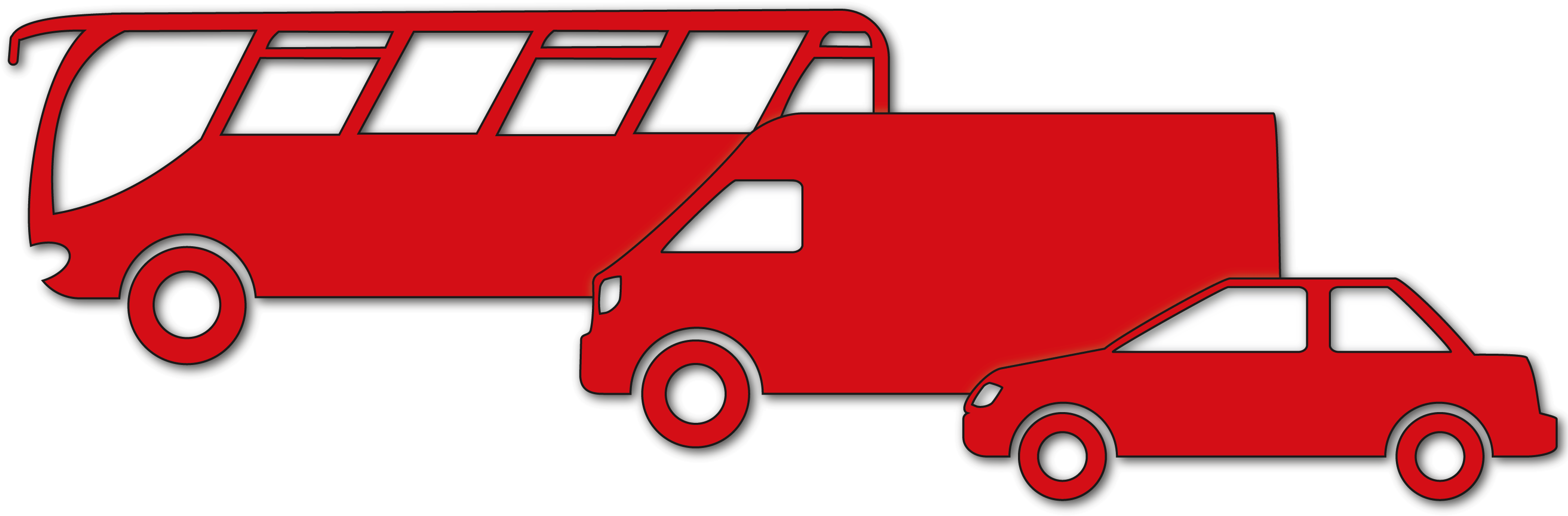 Sammelbild Transporter Bus Pkw Clipart (3072x1024), Png Download