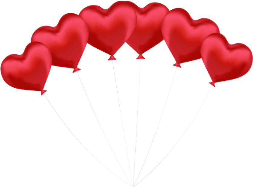 Free Png Download Heart Balloons Transparent Png Images Clipart (850x629), Png Download