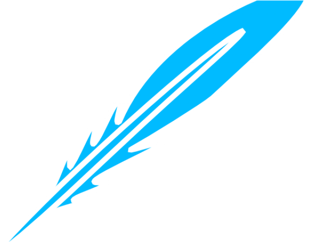 Quill Clipart Blue Feather - Png Download (640x480), Png Download