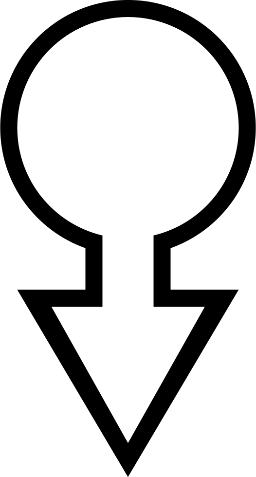 Circle With Arrow Symbol Clipart (526x980), Png Download