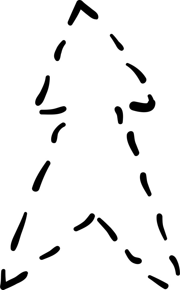 Up Arrow With Broken Lines Comments Clipart (608x980), Png Download