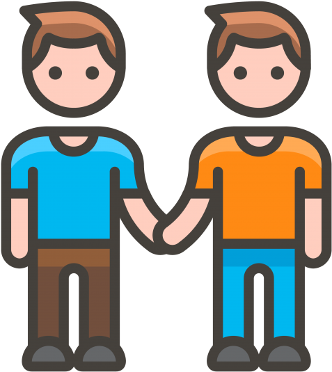 Two Men Holding Hands Emoji Clipart (866x650), Png Download
