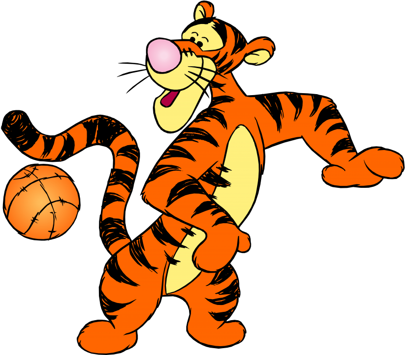 Free Png Winnie The Pooh Tigger With Ball Png Images Clipart (827x724), Png Download