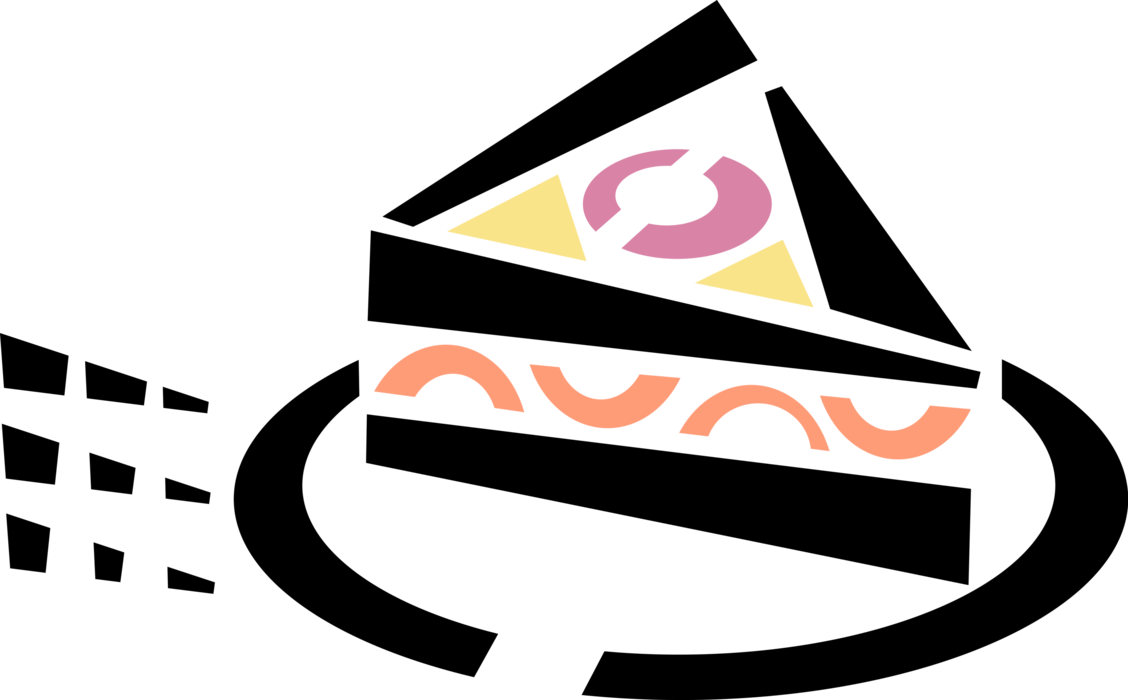 Vector Illustration Of Slice Of Baked Dessert Cake Clipart (1128x700), Png Download