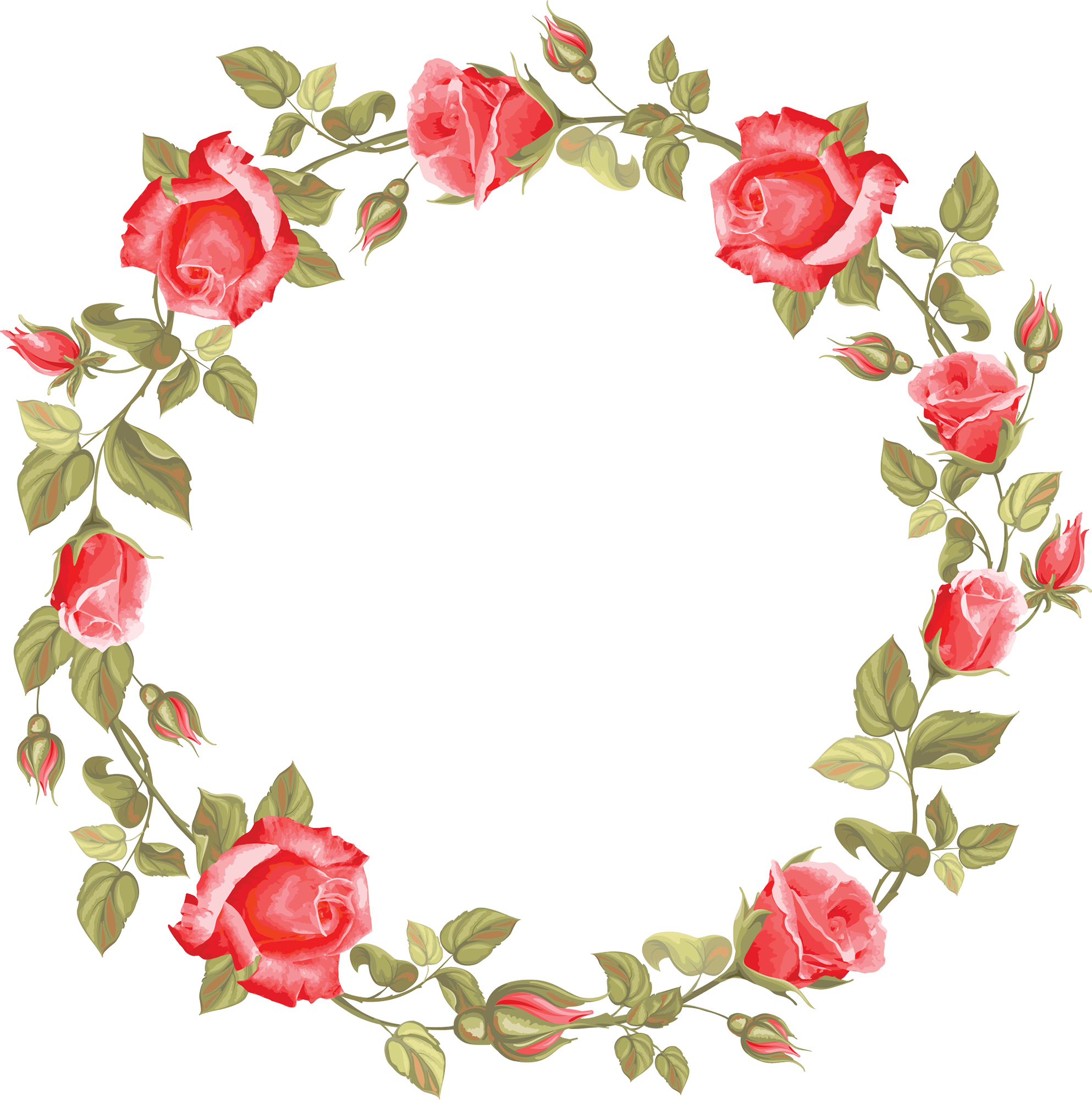 Rose Circular Frame Clipart (1986x2000), Png Download