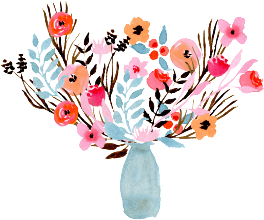 Free Png Download Flower Vase Water Colour Png Images Clipart (850x710), Png Download