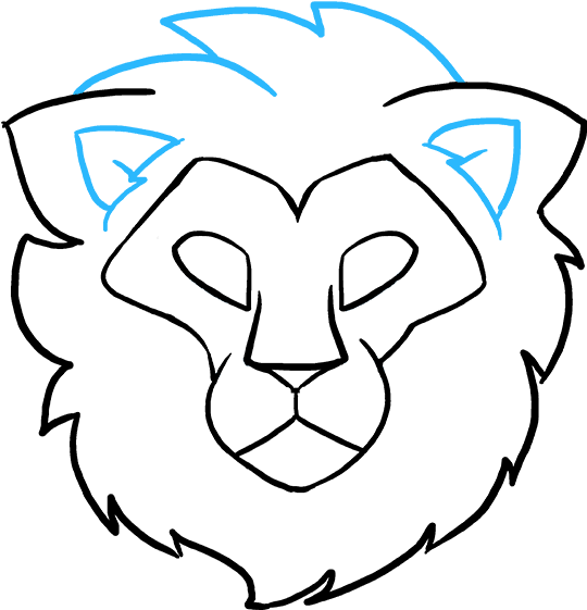 How To Draw Lion Head Clipart (680x678), Png Download