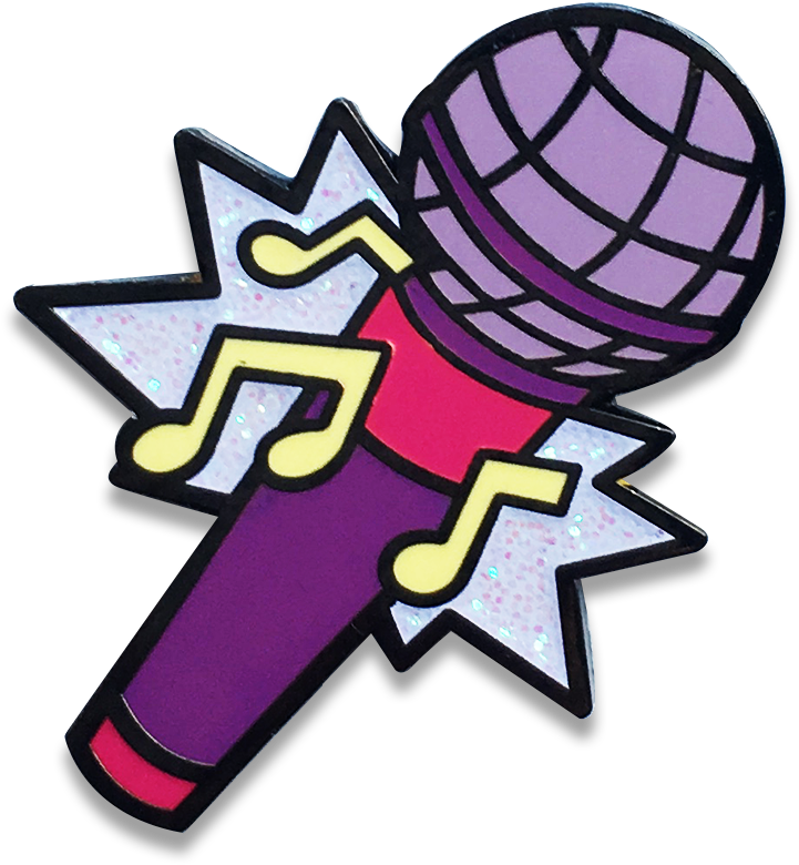 Pop Star Microphone Mini Pin Clipart (1000x1000), Png Download