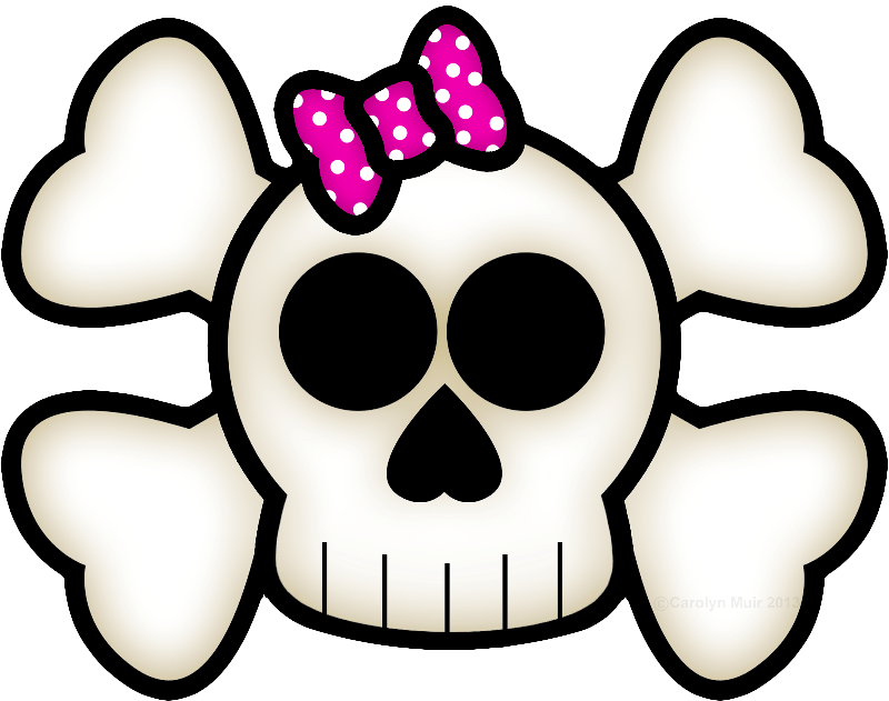 Kawaii Skull Crossbones Clipart (800x631), Png Download