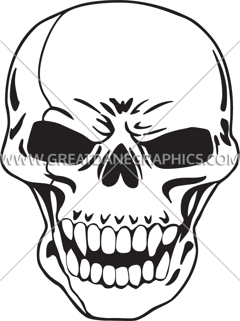 Drawing Chrome Skull Clipart (825x1102), Png Download