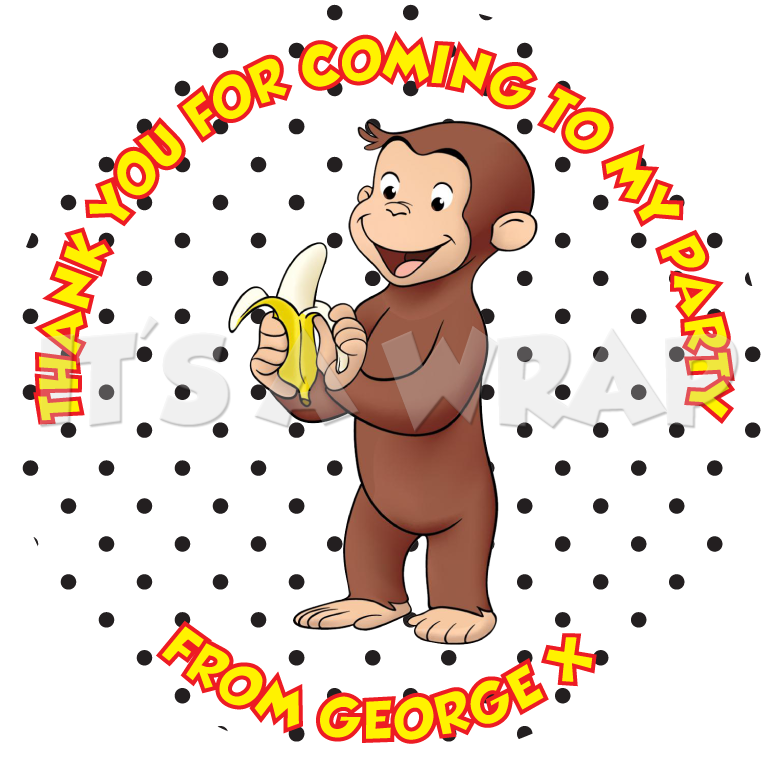 Curious George Sweet Cone Stickers Clipart (870x870), Png Download