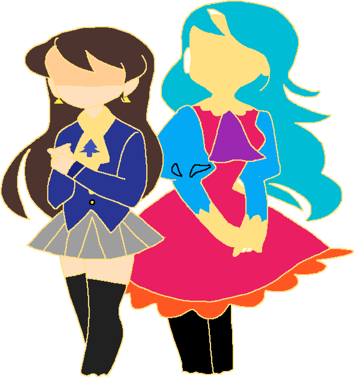 Two Friends But Different Personalities Clipart (1400x1400), Png Download