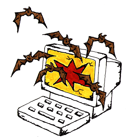 Computer Bat Clipart (600x603), Png Download