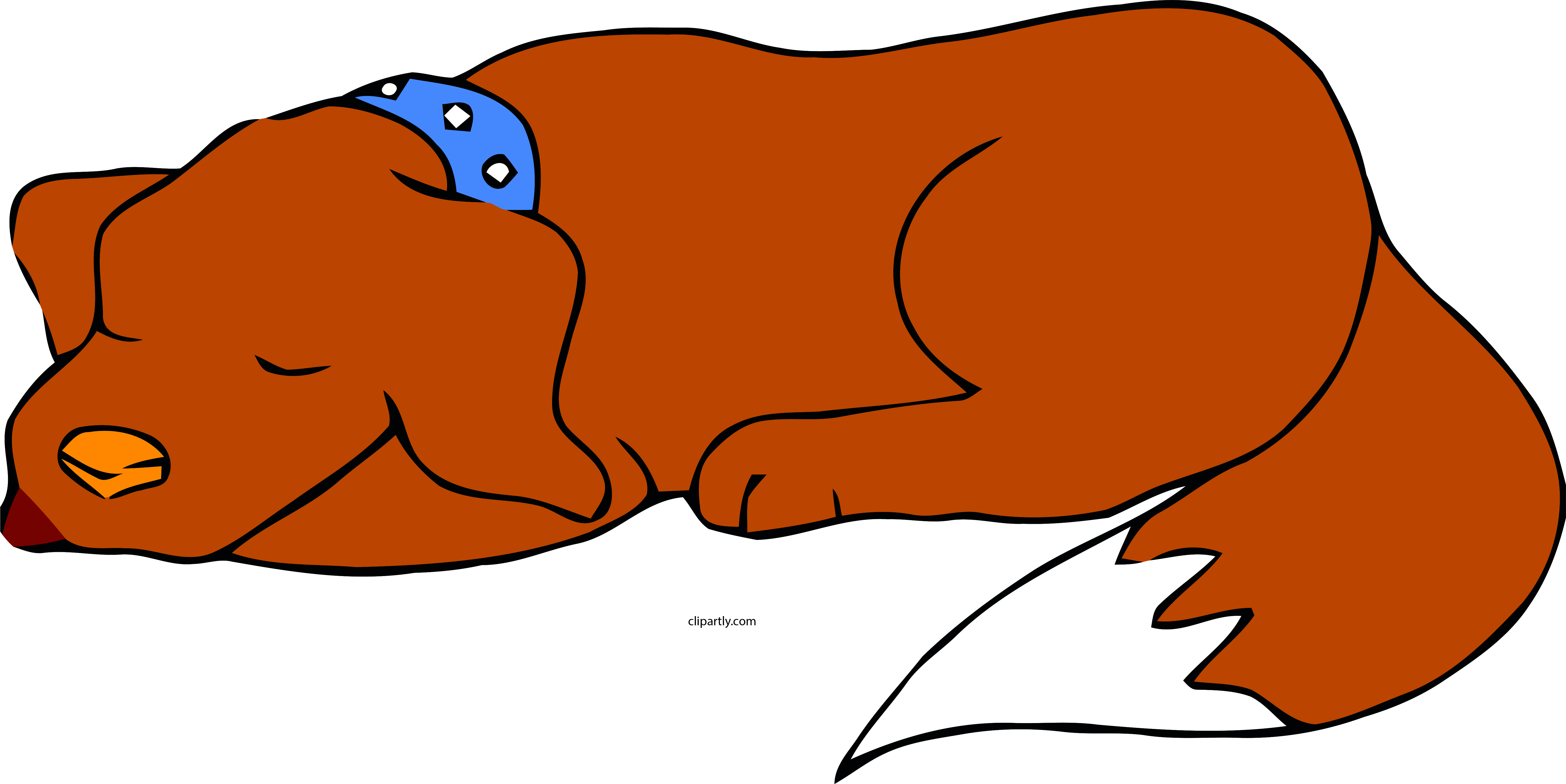 Dog Sleeping Brown Color Clipart Png Transparent Png (6132x3073), Png Download