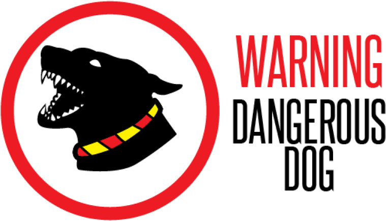 An Example Of A Dangerous Dog Sign, Which Will Soon Clipart (804x467), Png Download