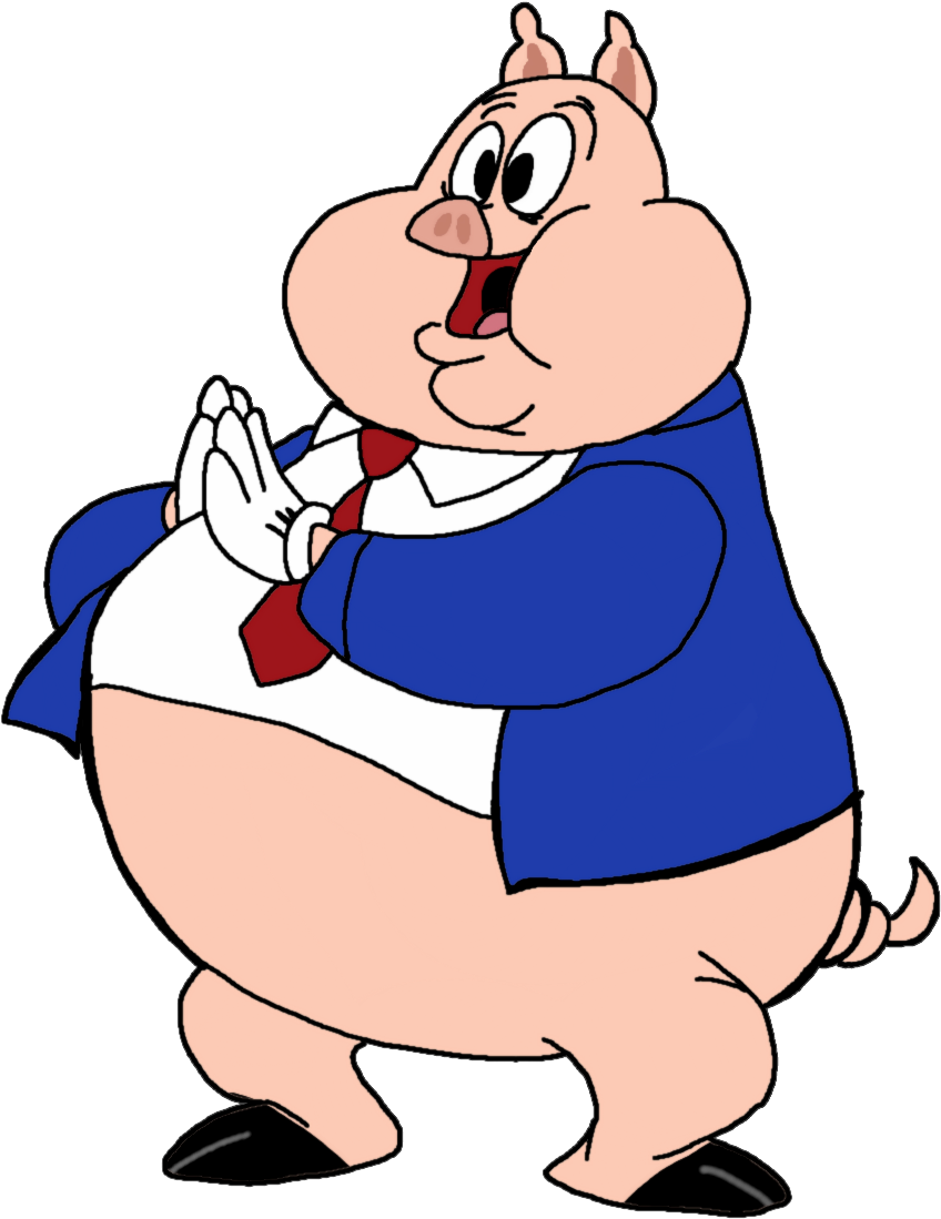 Porky Pig Clipart (884x1110), Png Download