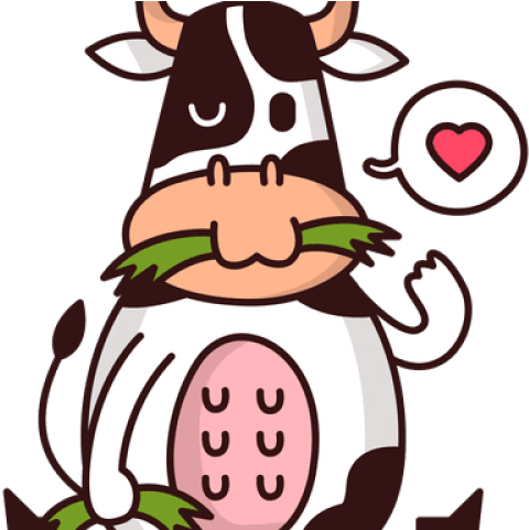 Drawn Cow Eating Clipart (640x480), Png Download