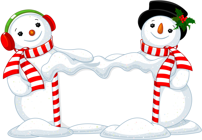 Snowman Decor Christmas Two Free Hd Image Clipart (800x556), Png Download