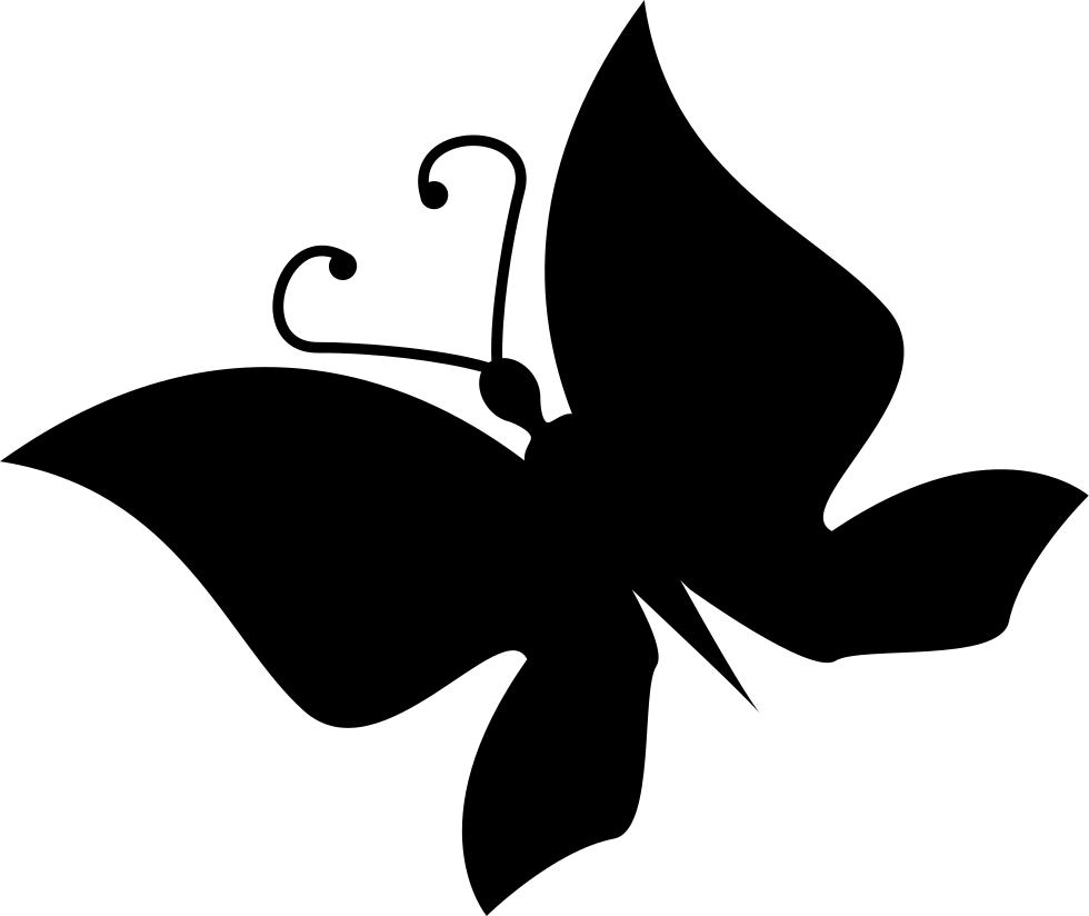 Butterfly Silhouette Rotated To Left Comments Clipart (980x824), Png Download