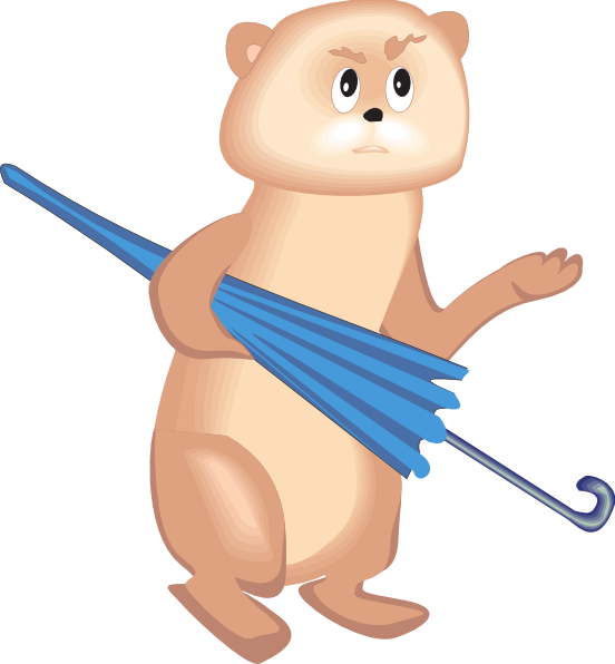 Bear With Umbrella Svg Clip Arts 552 X 596 Px - Png Download (552x596), Png Download