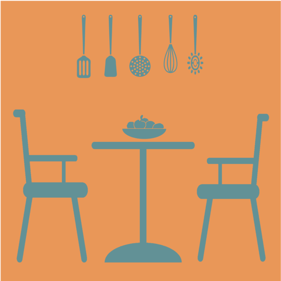 Kitchen Icons Square Coaster Clipart (800x800), Png Download