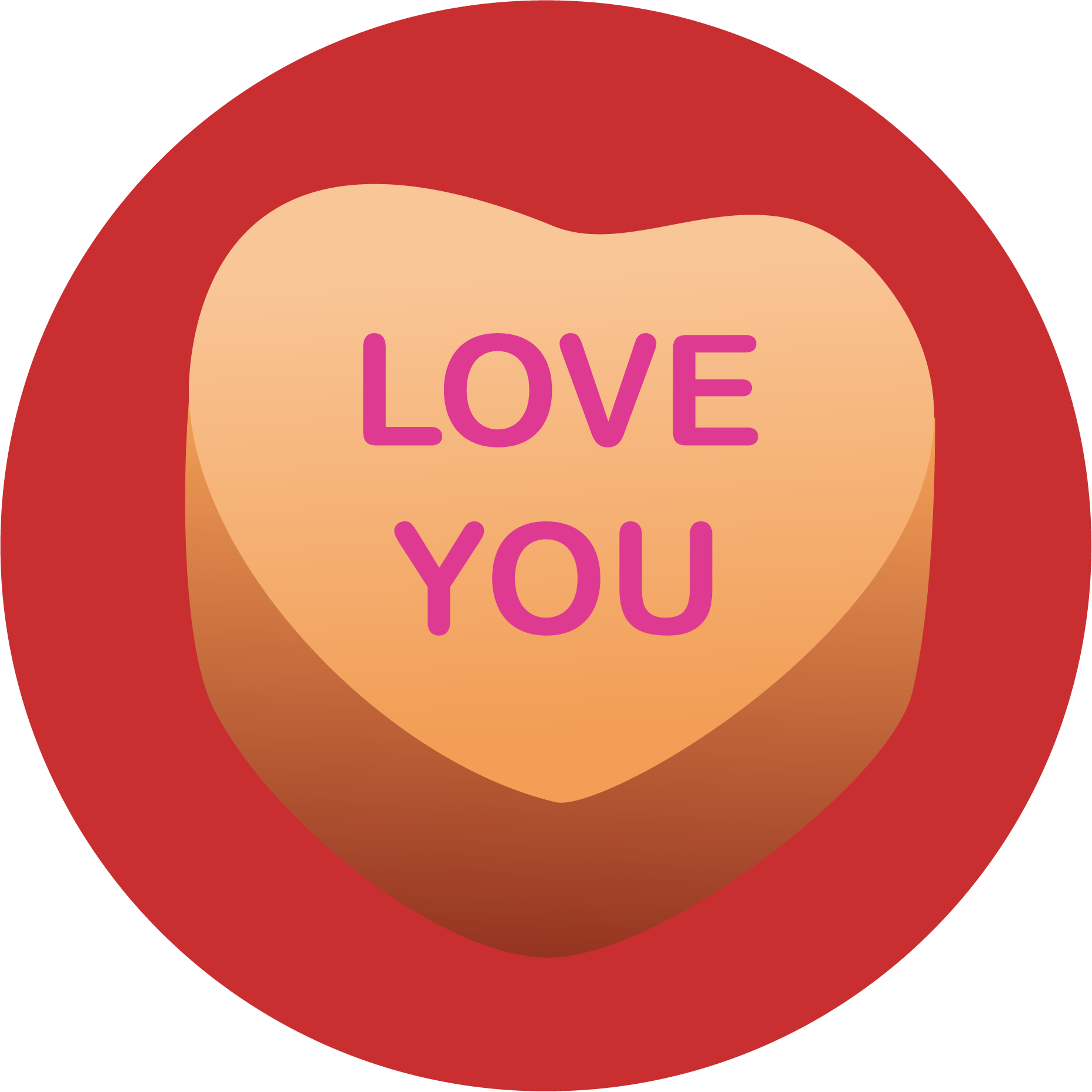 Love You Heart Candy Clipart (1862x1862), Png Download